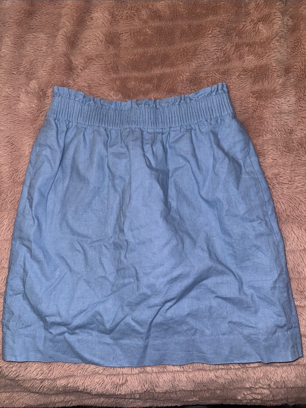 J. Crew Light Blue Elastic-Waist Mini Skirt